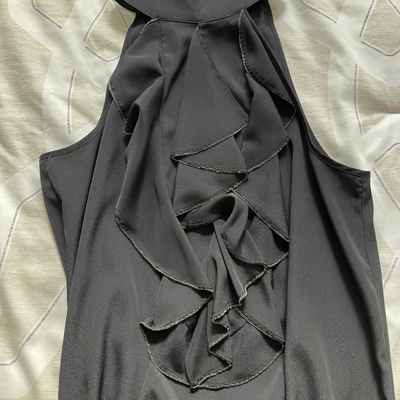 Guess Black Ruffle Smocked Halter Top - Picture 2 of 6